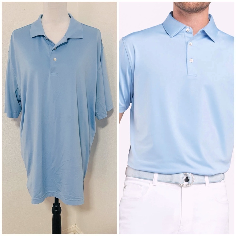 Peter Millar Men’s Solid Stretch Jersey Performance Polo Shirt Pastel Blue NWOT